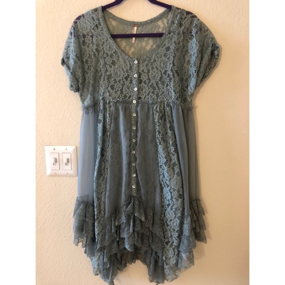 Free People Prairie Ruffle Vintage Babydoll M - Picture 2 of 3